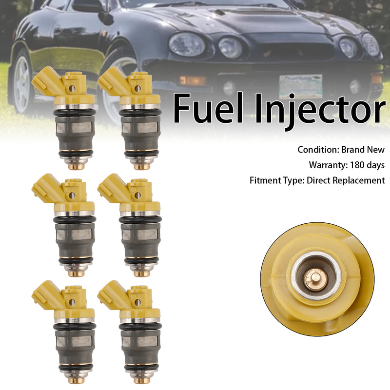 Denso 650CC Fit Toyota Supra JZA80 2JZGTE 2JZ 6PCS Fuel Injector 1001-87091