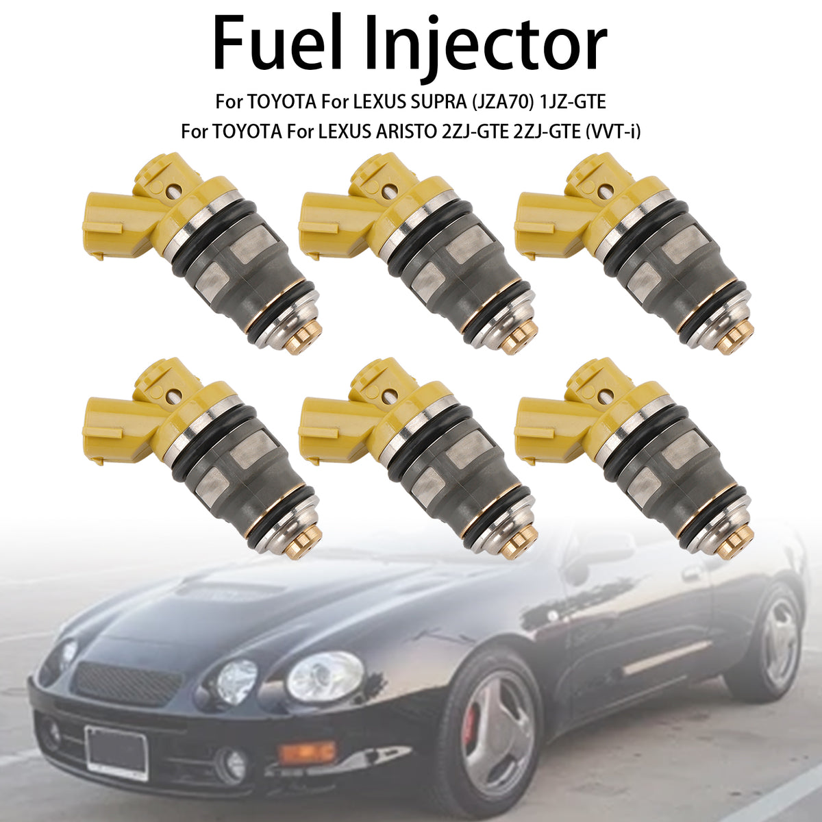 Denso 650CC Fit Toyota Supra JZA80 2JZGTE 2JZ 6PCS Fuel Injector 1001-87091