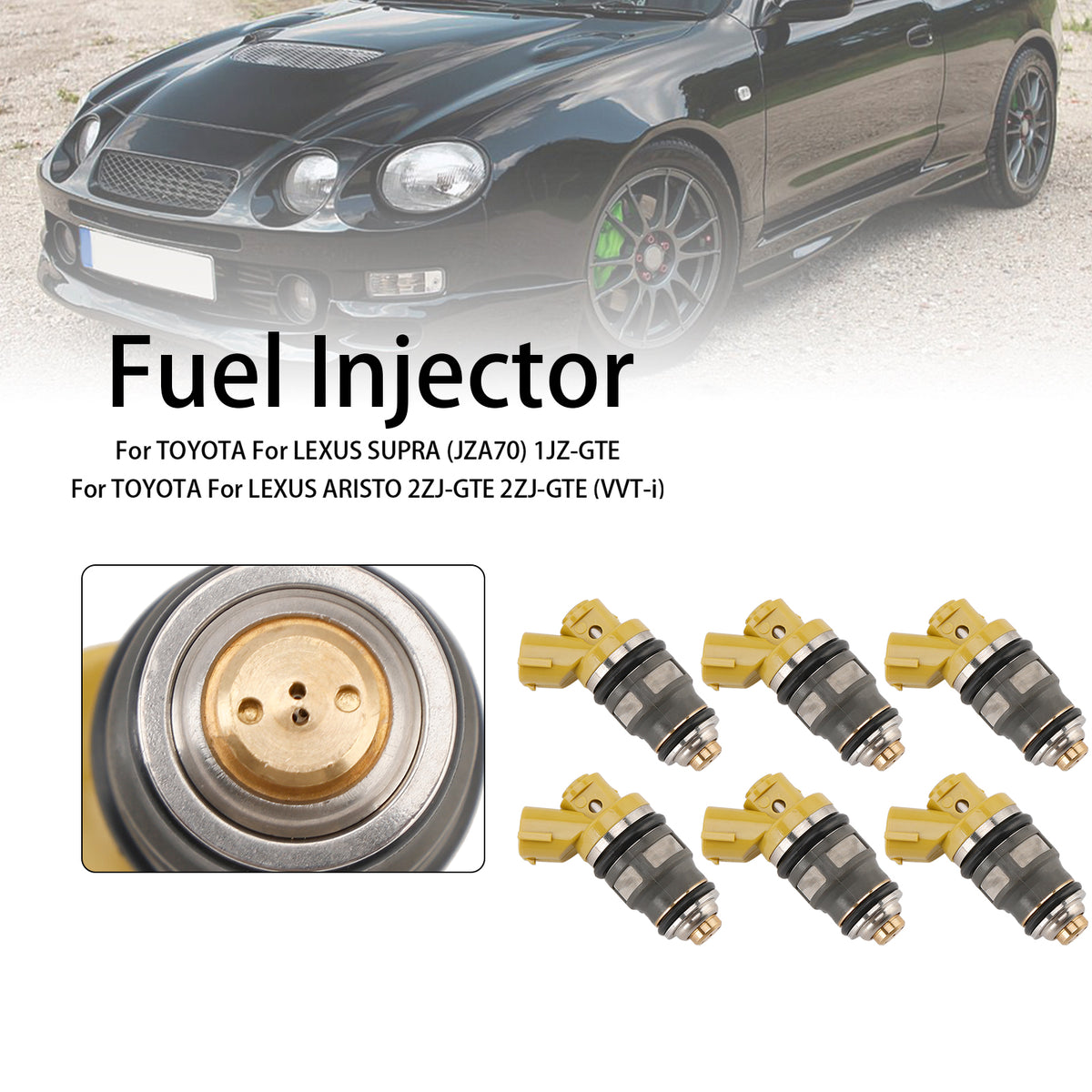Denso 650CC Fit Toyota Supra JZA80 2JZGTE 2JZ 6PCS Fuel Injector 1001-87091