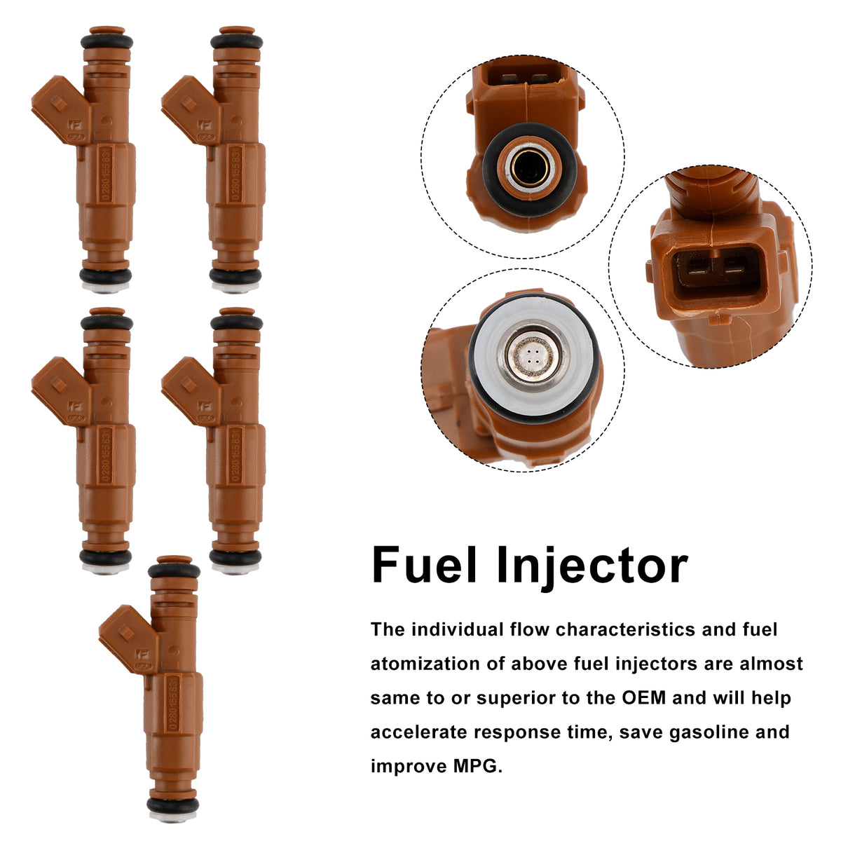 Volvo S60 S80 C70 XC90 2.4L 2.5L 1998-2009 5PCS Fuel Injector 0280155831