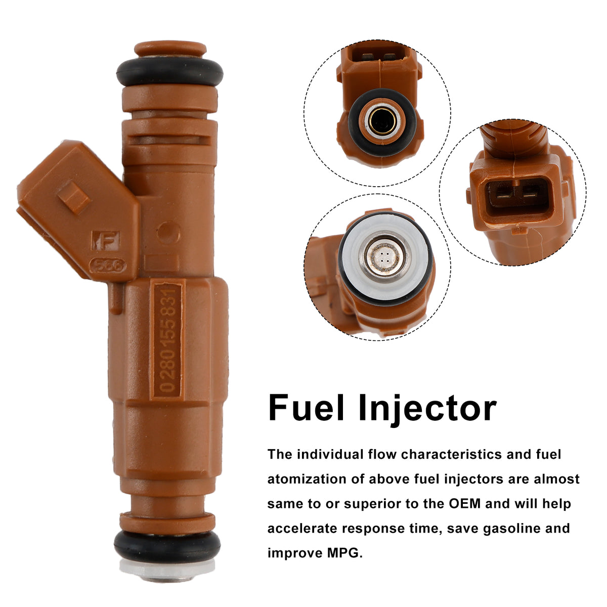 Volvo S60 S80 C70 XC90 2.4L 2.5L 1998-2009 1PCS Fuel Injector 0280155831