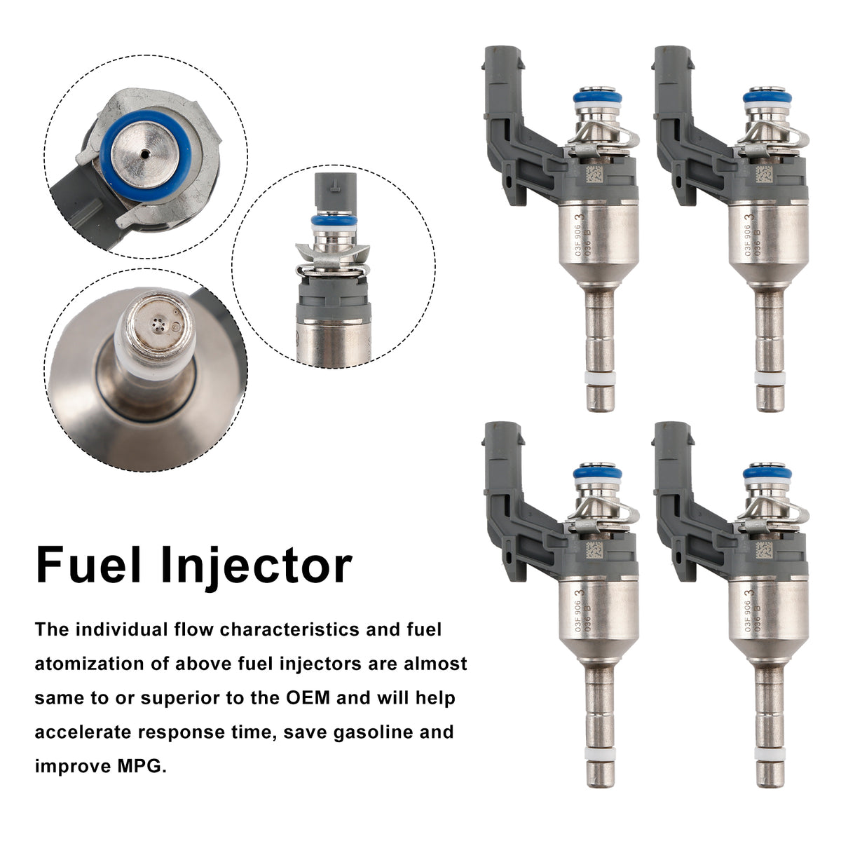 Audi A1 A3 Fit VW Beetle Golf 6 1.2 TSI/TSFI 4PCS Fuel Injector 03F906036B