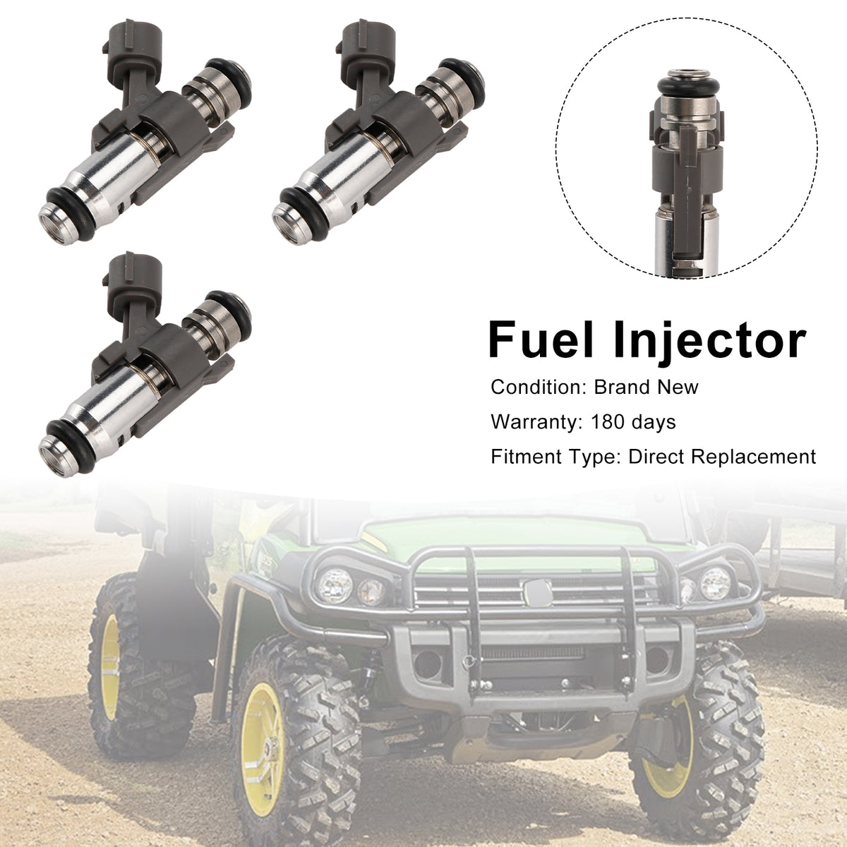 John Deere Gator XUV835M XUV835E XUV825E 3PCS Fuel Injector AUC11700