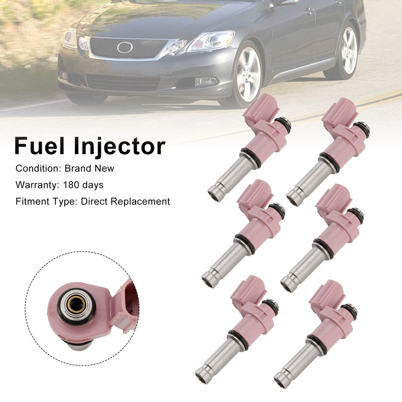 Lexus GS350 3.5L V6 2007-2015 Fit RC350 6PCS Fuel Injector 23250-31070