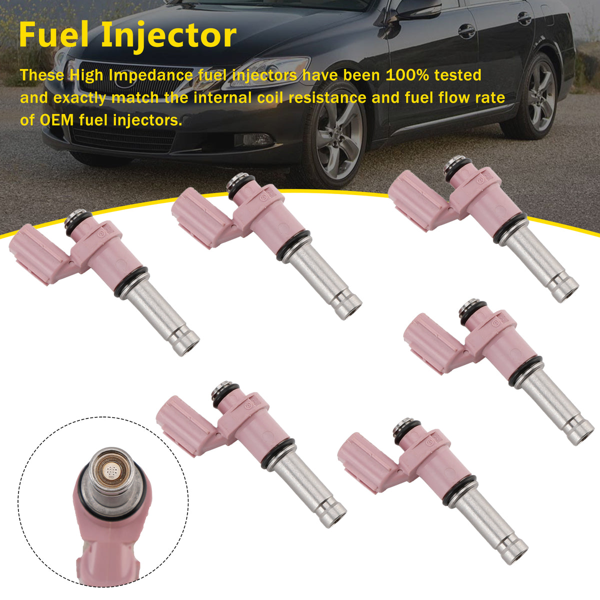 Lexus GS350 3.5L V6 2007-2015 Fit RC350 6PCS Fuel Injector 23250-31070