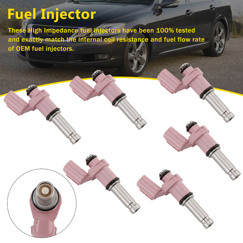 Lexus GS350 3.5L V6 2007-2015 Fit RC350 6PCS Fuel Injector 23250-31070