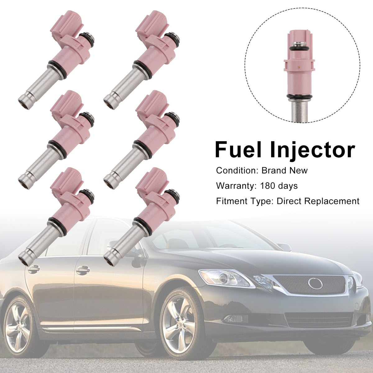 Lexus GS350 3.5L V6 2007-2015 Fit RC350 6PCS Fuel Injector 23250-31070
