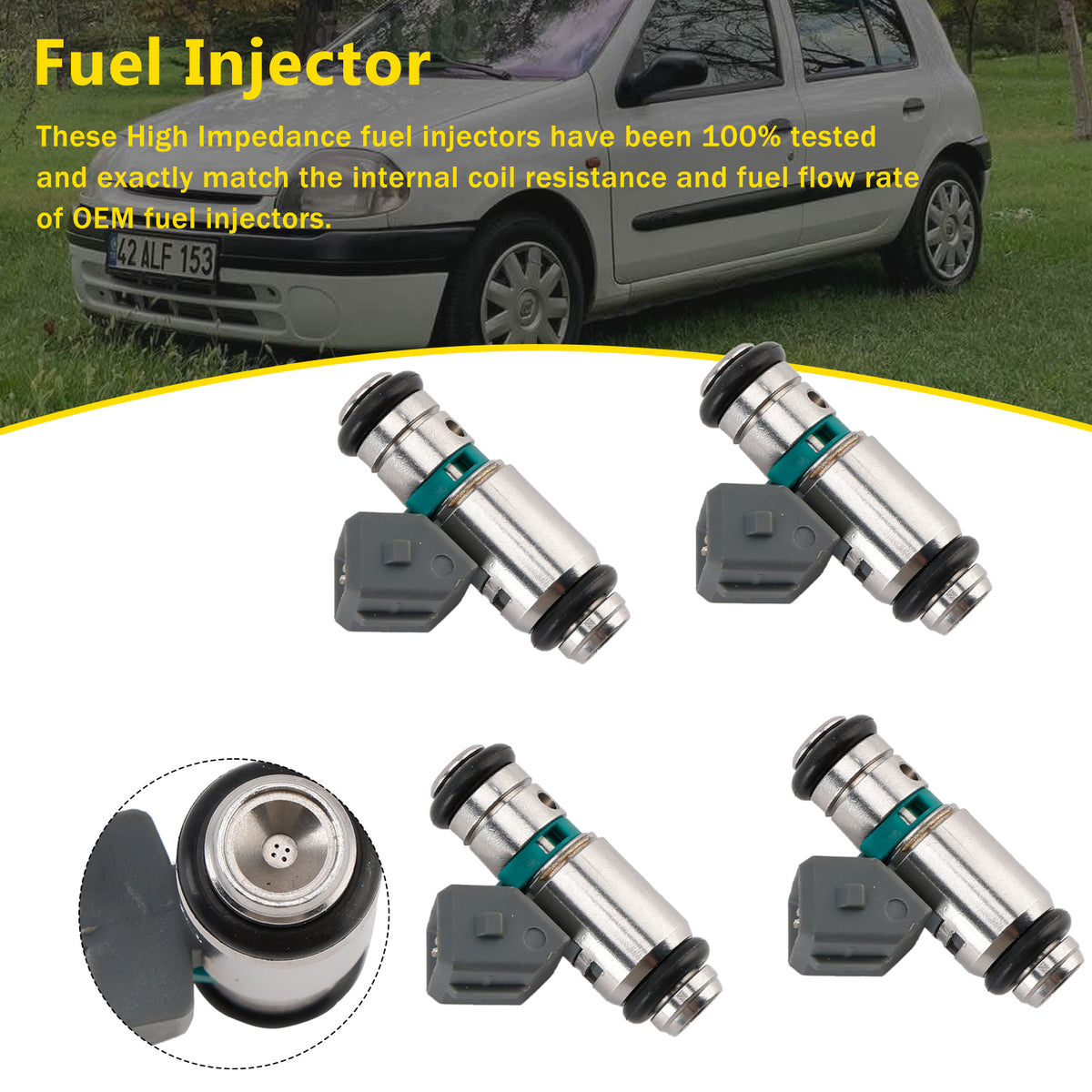 Renault Clio Espace Kangoo Laguna Megane 4PCS Fuel Iniector IWP042