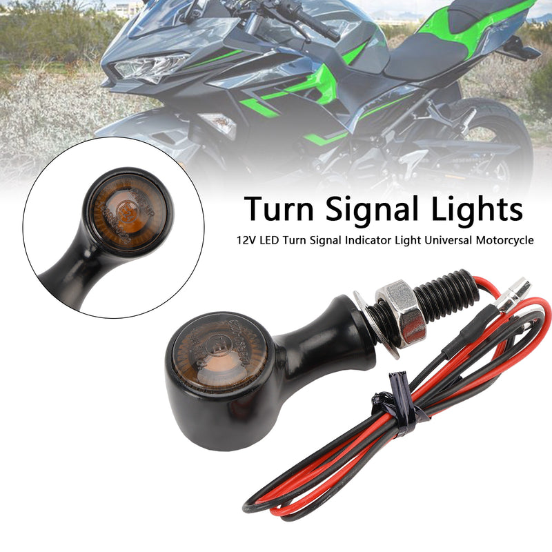 Suzuki Black 12V LED Turn Signal Indicator Light 8mm Universal Motorcycle