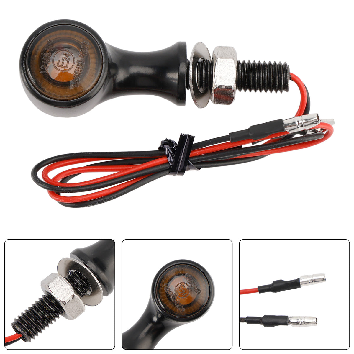 Suzuki Black 12V LED Turn Signal Indicator Light 8mm Universal Motorcycle