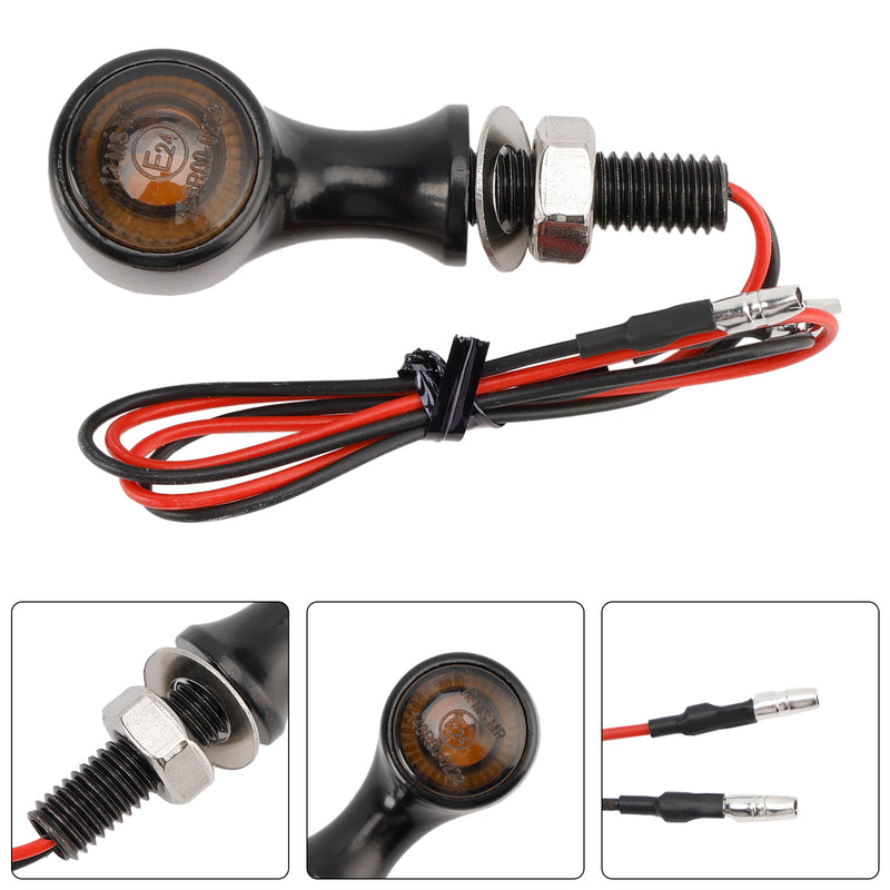 Suzuki Black 12V LED Turn Signal Indicator Light 8mm Universal Motorcycle