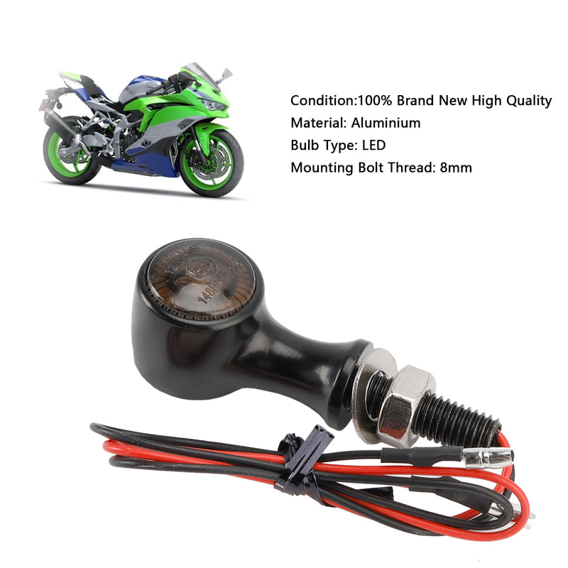 Suzuki Black 12V LED Turn Signal Indicator Light 8mm Universal Motorcycle