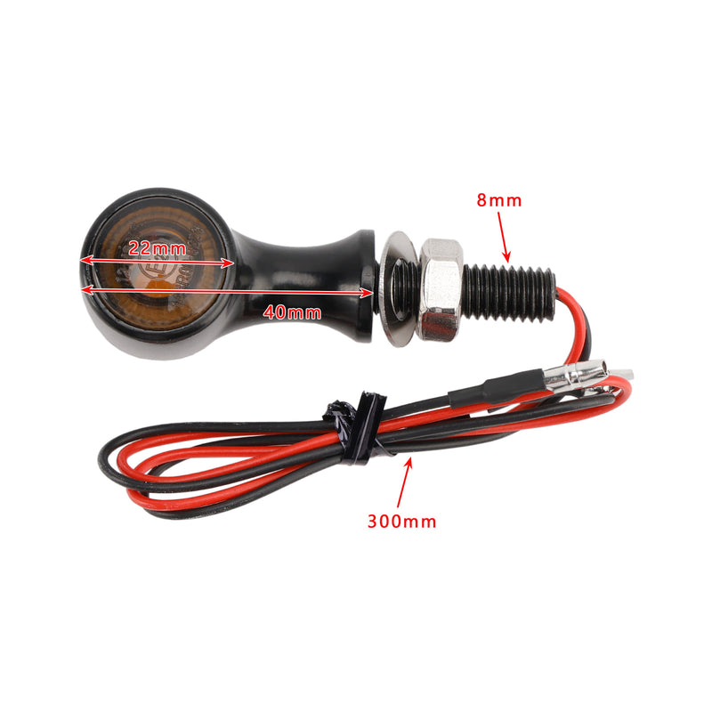 Suzuki Black 12V LED Turn Signal Indicator Light 8mm Universal Motorcycle