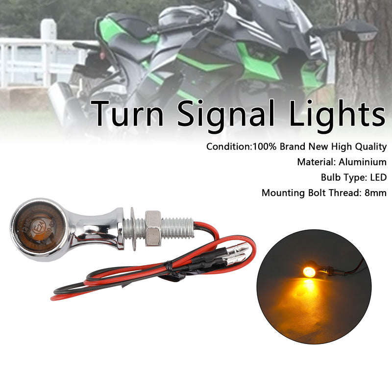 Suzuki Chrome 12V LED Turn Signal Indicator Light 8mm Universal Motorcycle