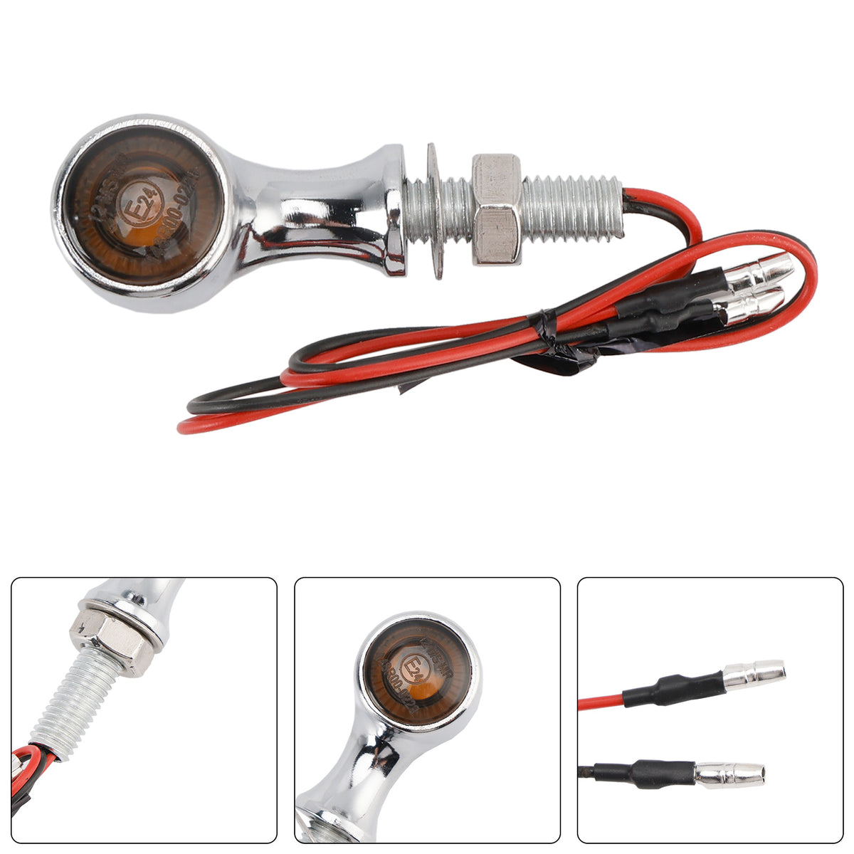 Suzuki Chrome 12V LED Turn Signal Indicator Light 8mm Universal Motorcycle