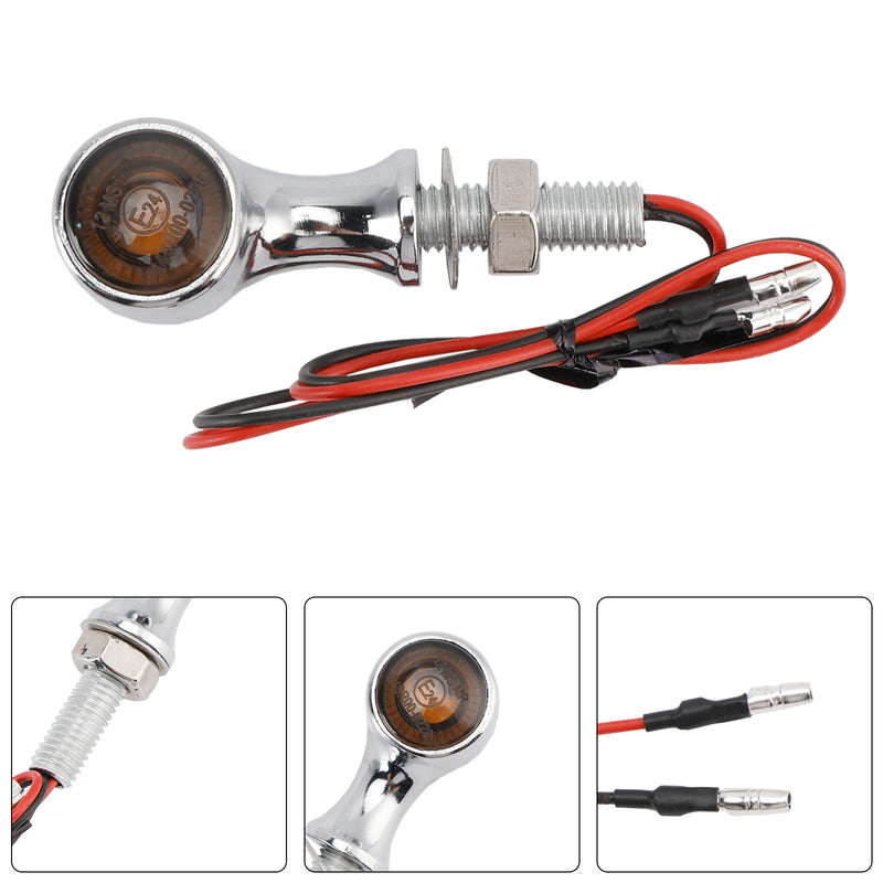 Suzuki Chrome 12V LED Turn Signal Indicator Light 8mm Universal Motorcycle