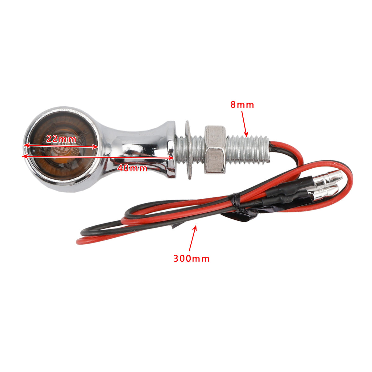 Suzuki Chrome 12V LED Turn Signal Indicator Light 8mm Universal Motorcycle