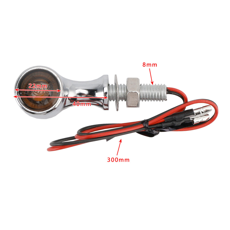 Suzuki Chrome 12V LED Turn Signal Indicator Light 8mm Universal Motorcycle