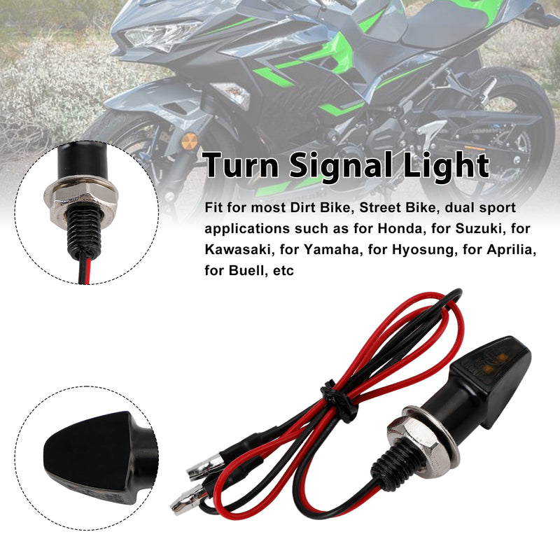 Yamaha Black 12V LED Turn Signal Indicator Light 8mm Universal Motorcycle