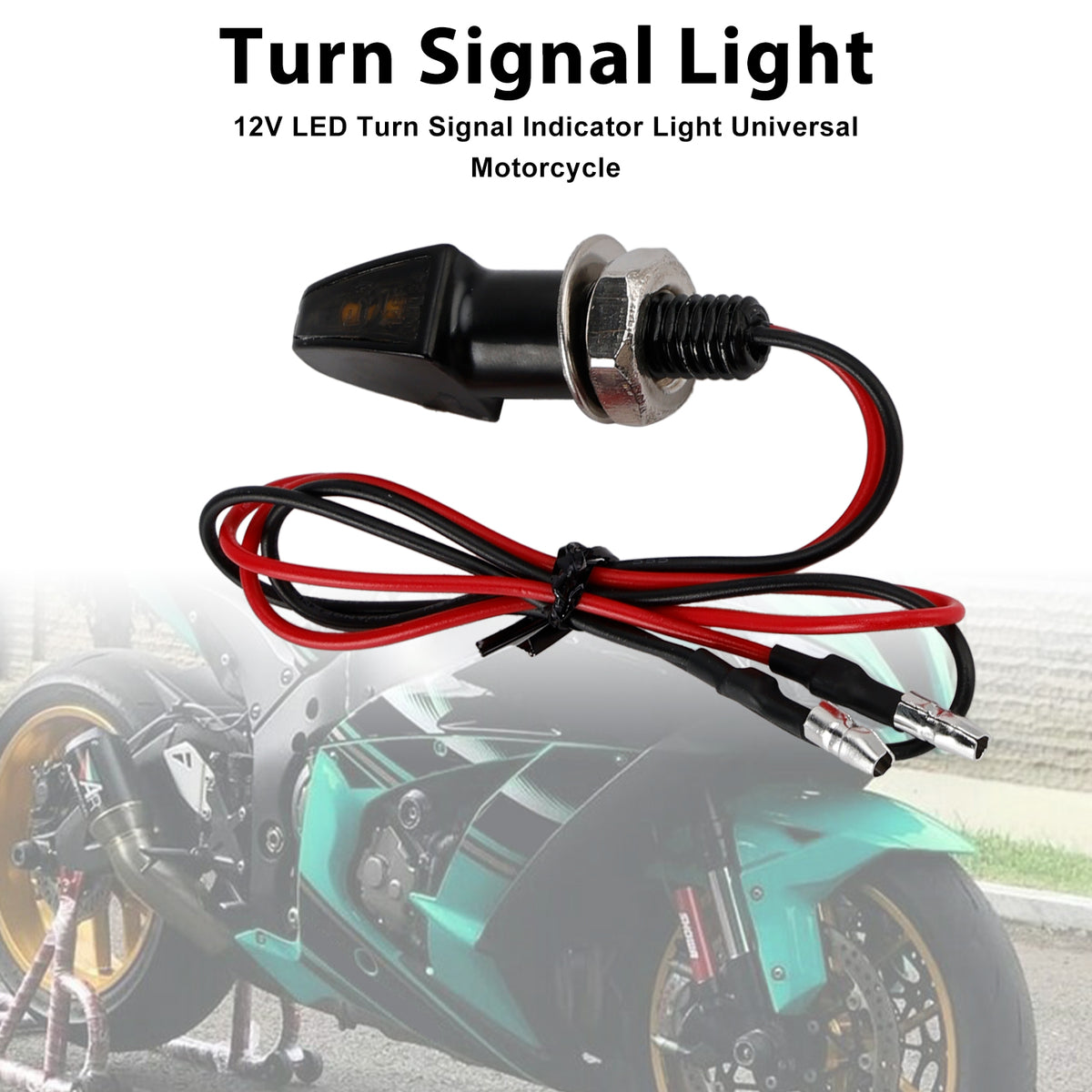 Yamaha Black 12V LED Turn Signal Indicator Light 8mm Universal Motorcycle