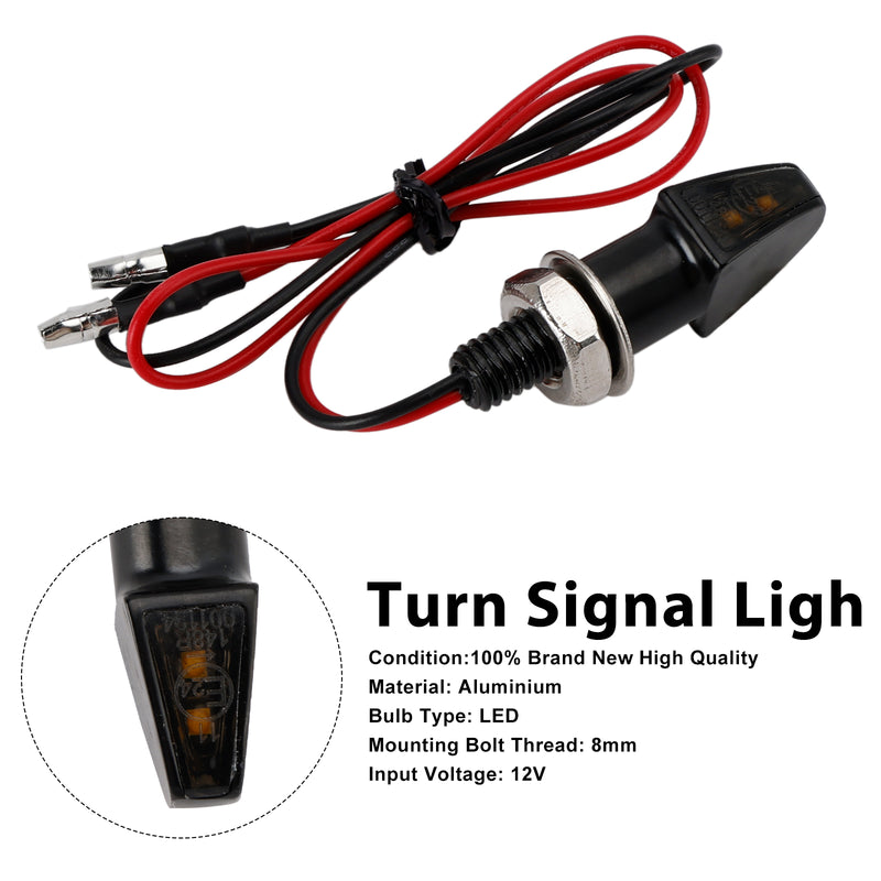 Yamaha Black 12V LED Turn Signal Indicator Light 8mm Universal Motorcycle
