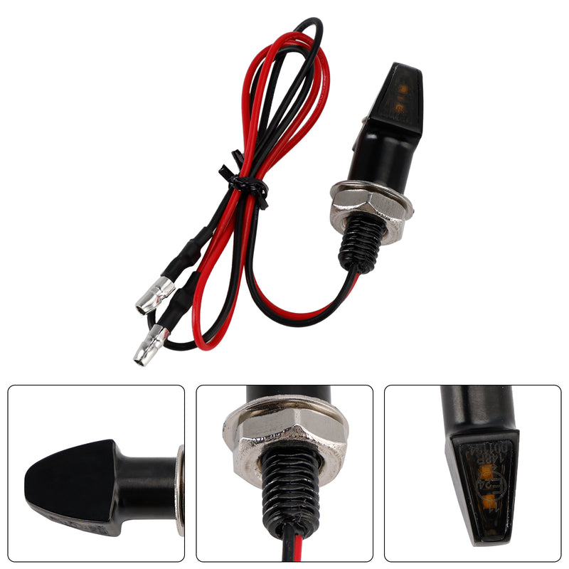 Yamaha Black 12V LED Turn Signal Indicator Light 8mm Universal Motorcycle