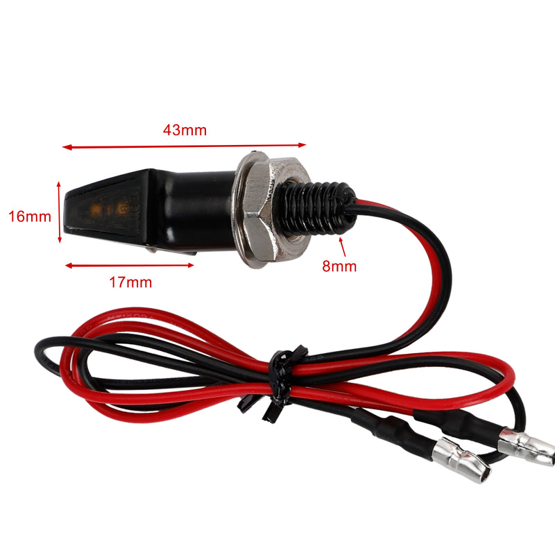 Yamaha Black 12V LED Turn Signal Indicator Light 8mm Universal Motorcycle