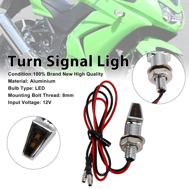 Yamaha Chrome 12V LED Turn Signal Indicator Light 8mm Universal Motorcycle