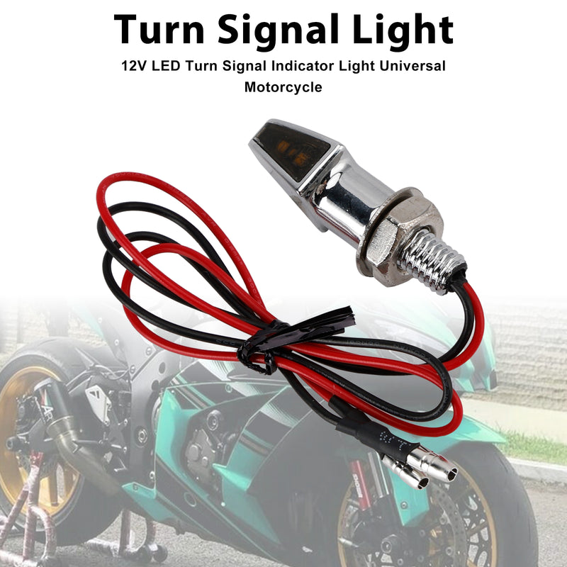 Yamaha Chrome 12V LED Turn Signal Indicator Light 8mm Universal Motorcycle