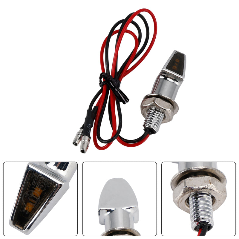 Yamaha Chrome 12V LED Turn Signal Indicator Light 8mm Universal Motorcycle