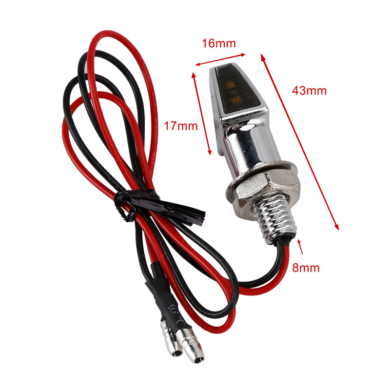 Yamaha Chrome 12V LED Turn Signal Indicator Light 8mm Universal Motorcycle