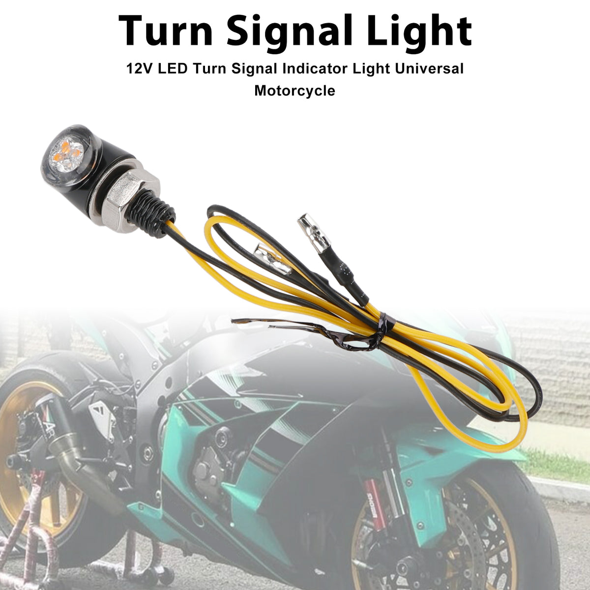 Honda Black 12V LED Turn Signal Indicator Light 8mm Universal Motorcycle