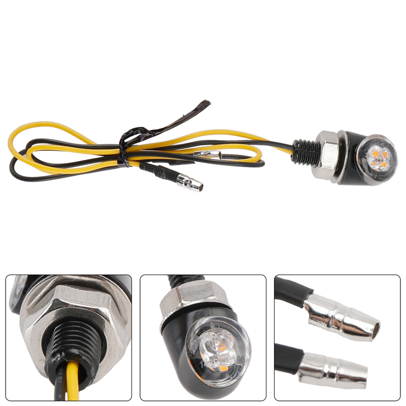 Honda Black 12V LED Turn Signal Indicator Light 8mm Universal Motorcycle