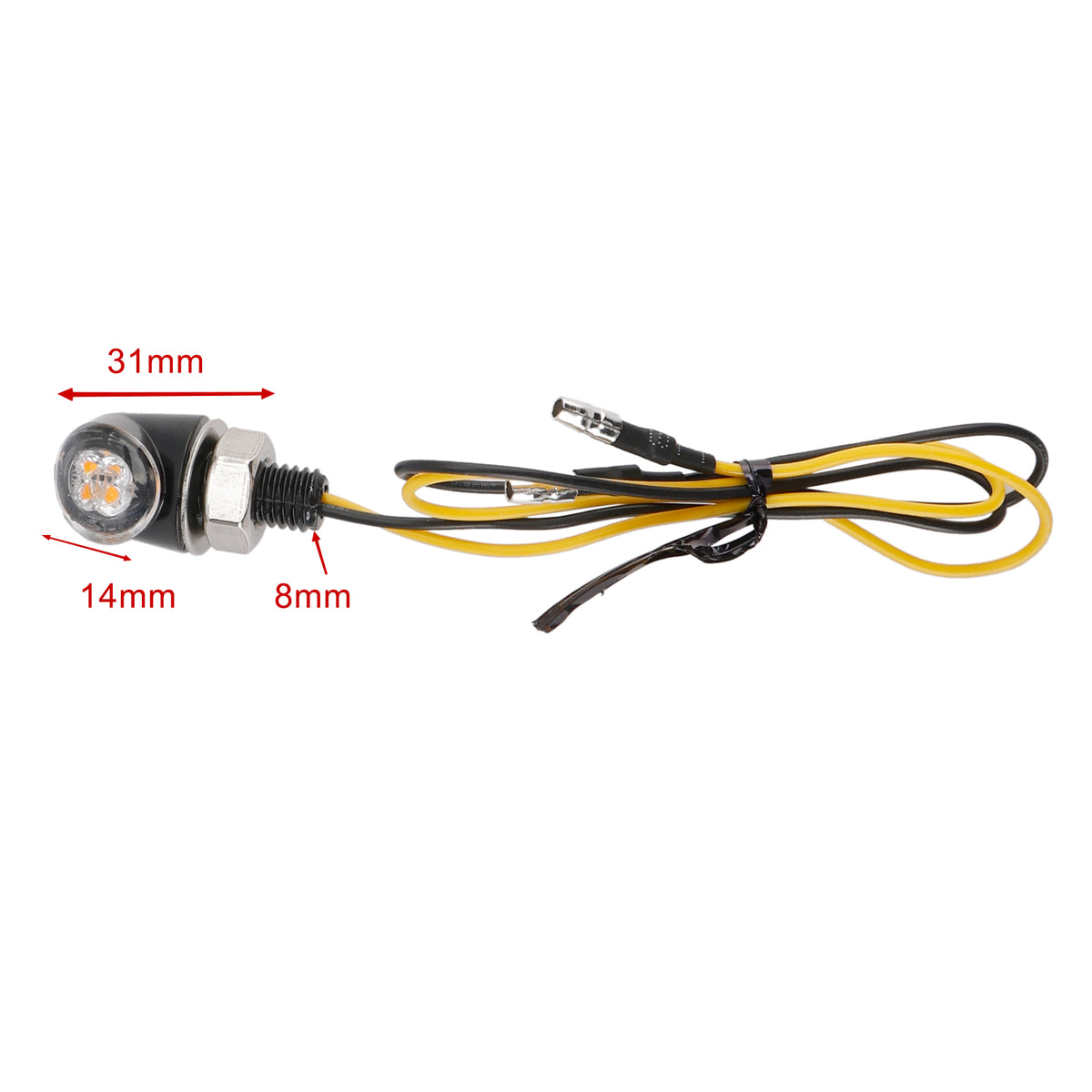Honda Black 12V LED Turn Signal Indicator Light 8mm Universal Motorcycle