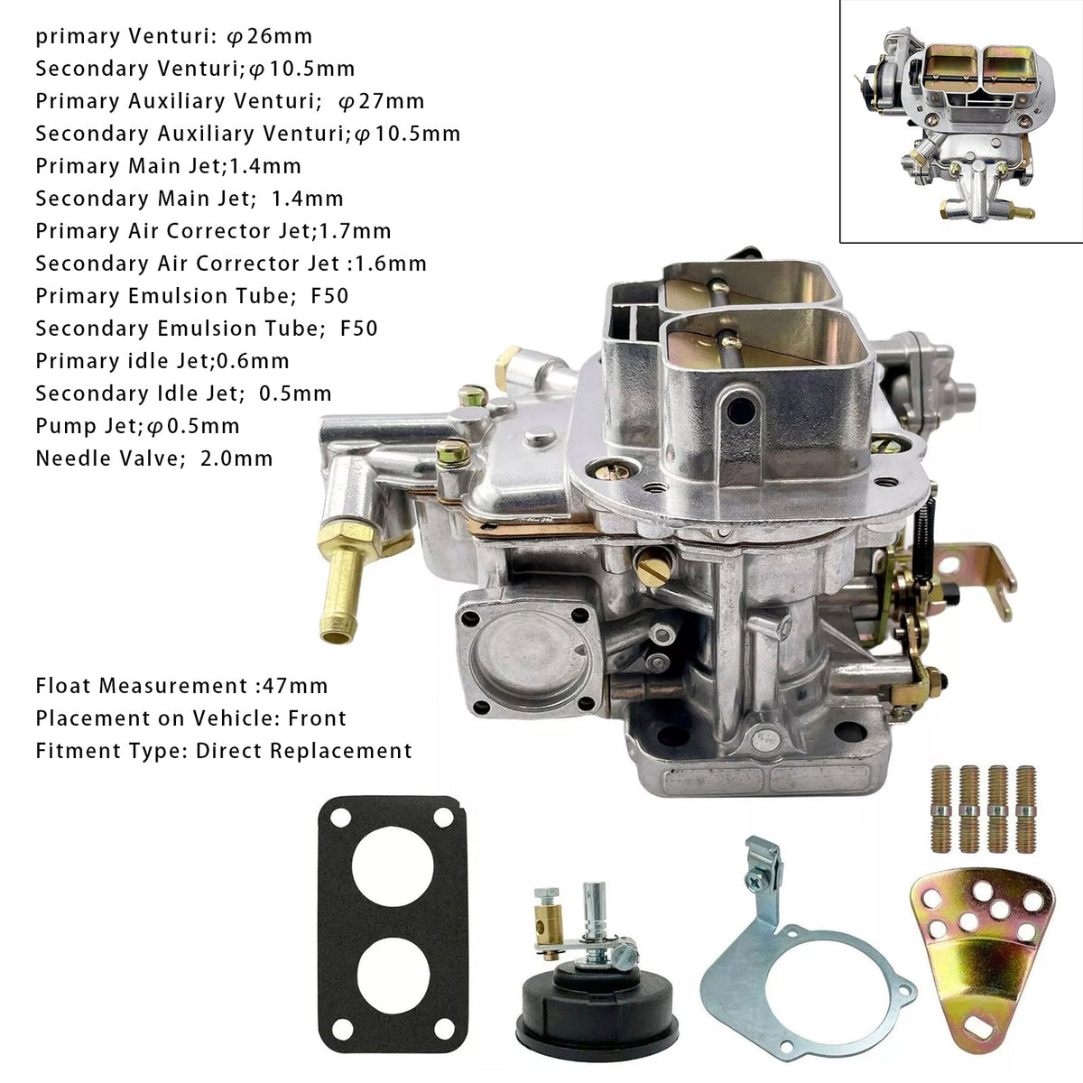 2 Barrel Carburetor w/ Electric choke For Holley 32/36 DGV DGEV DGAV For Toyota