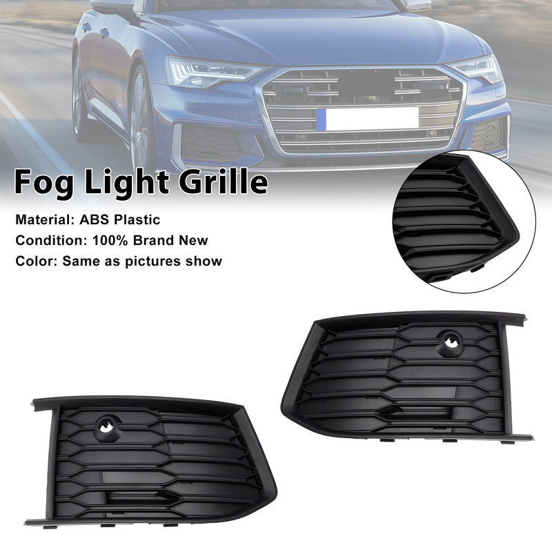2019-2023  Audi A6 C8 S-Line S6 Pair Front Fog Light Lamp Bezel Grill