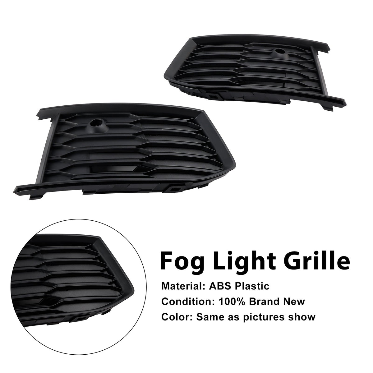 2019-2023  Audi A6 C8 S-Line S6 Pair Front Fog Light Lamp Bezel Grill
