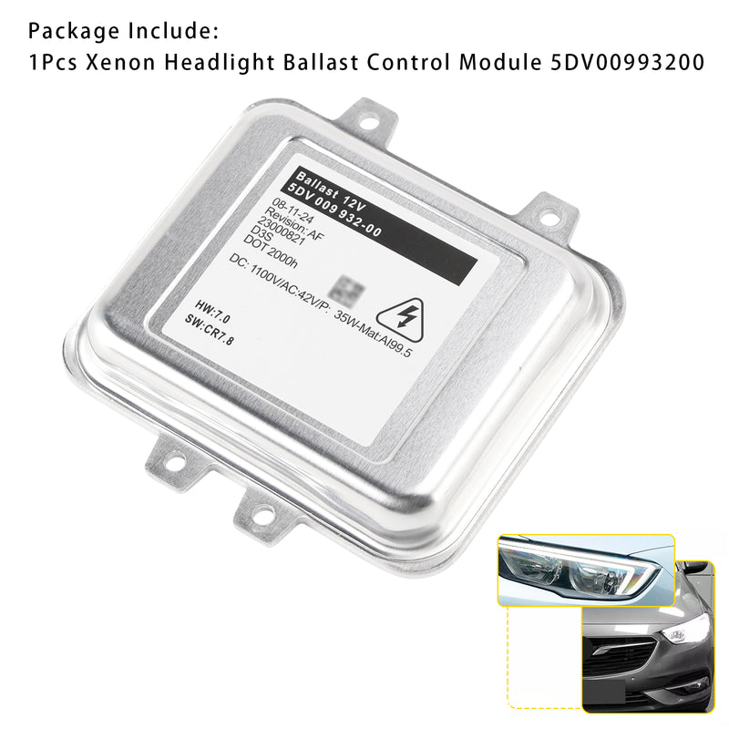 2008-2017 Vauxhall Insignia Xenon Headlight Ballast Control Module 5DV00993200