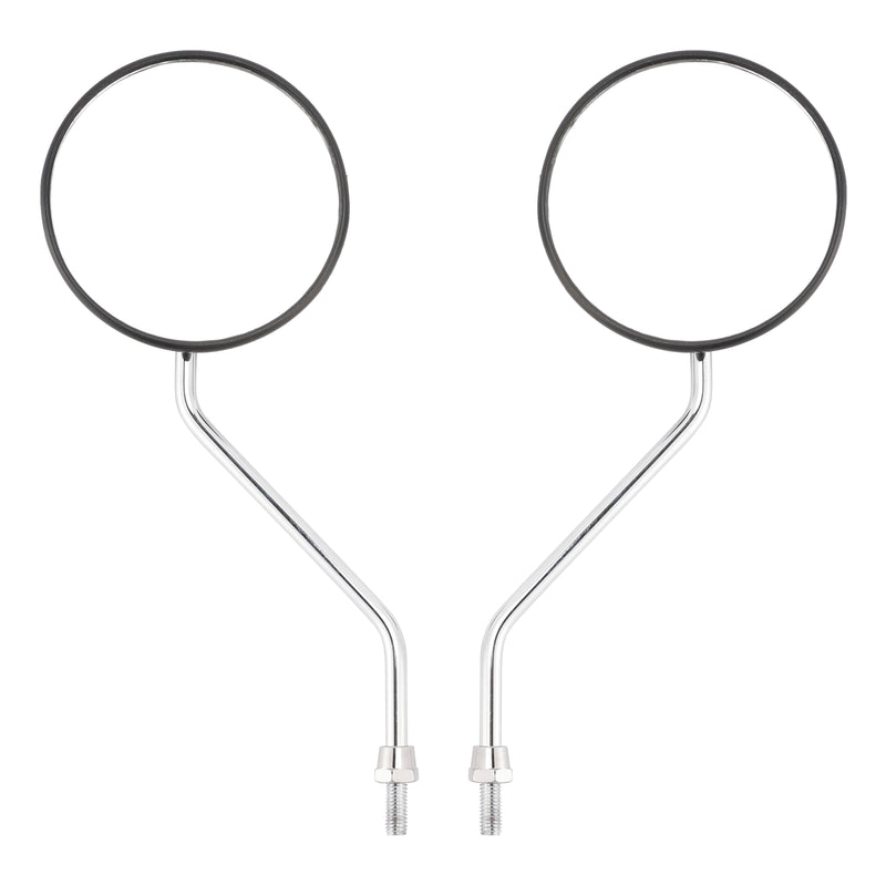 Honda NA/NC/NN/NQ/NX/PA/SE/TG50 C70 Round Black with Chrome Arm Mirror 8mm