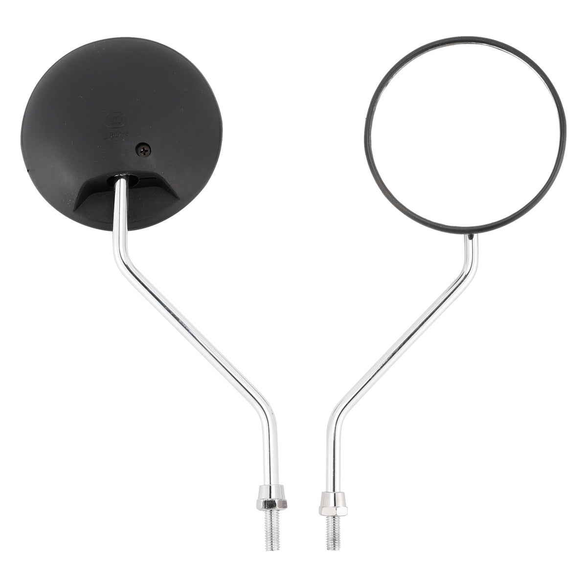 Honda NA/NC/NN/NQ/NX/PA/SE/TG50 C70 Round Black with Chrome Arm Mirror 8mm