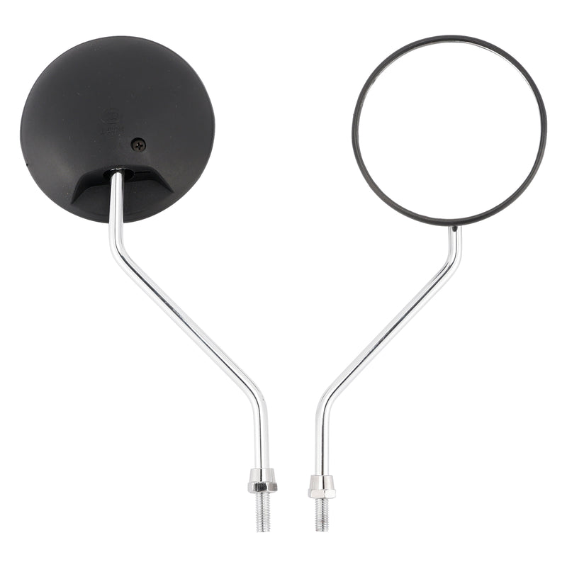 Honda NA/NC/NN/NQ/NX/PA/SE/TG50 C70 Round Black with Chrome Arm Mirror 8mm