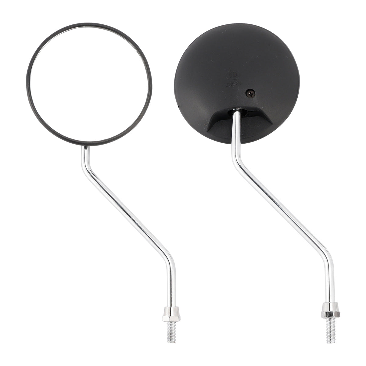 Honda NA/NC/NN/NQ/NX/PA/SE/TG50 C70 Round Black with Chrome Arm Mirror 8mm
