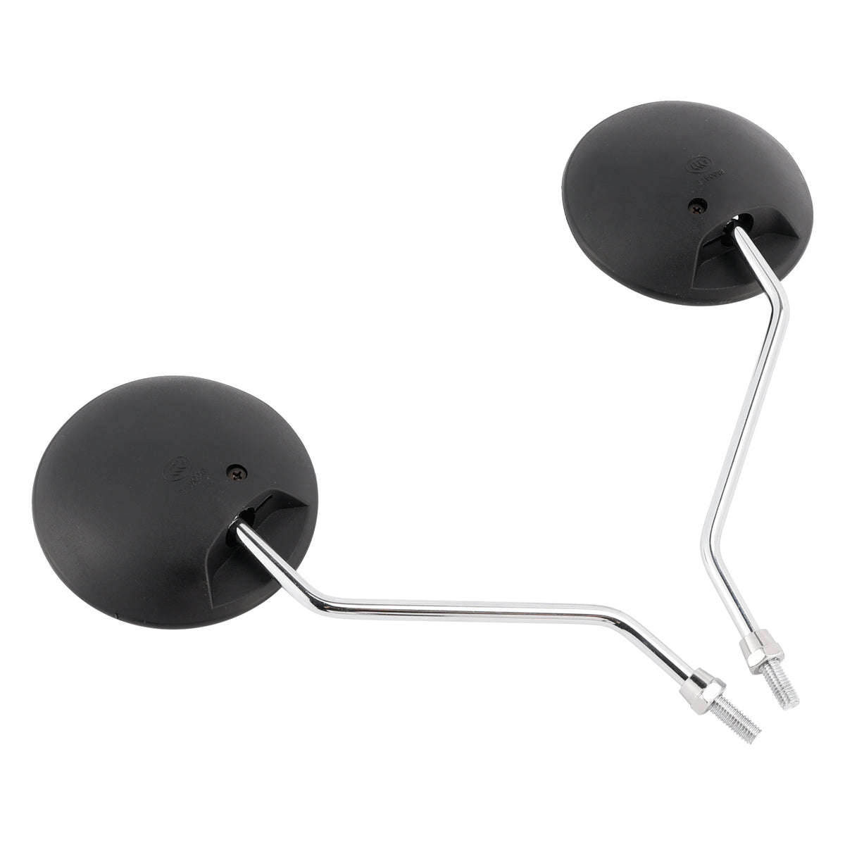 Honda NA/NC/NN/NQ/NX/PA/SE/TG50 C70 Round Black with Chrome Arm Mirror 8mm