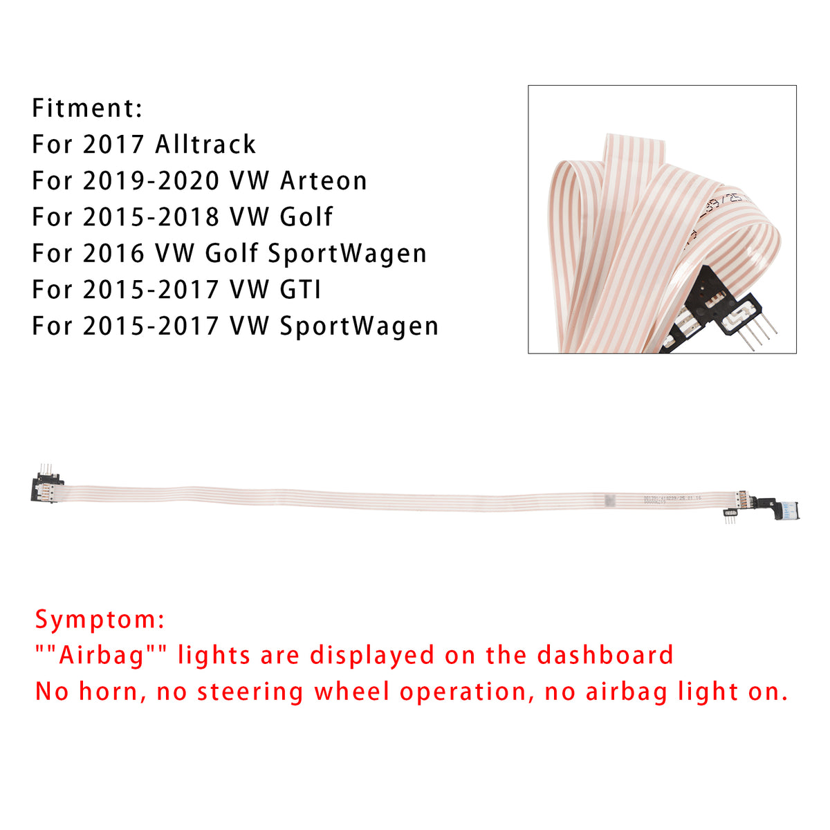 Volkswagen Arteon Golf GTI SportWagen Airbag FFC Ribbon Cable 5Q0953569