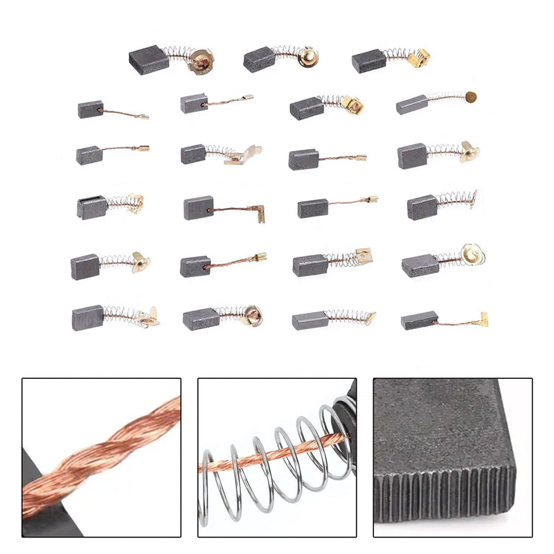 46Pcs 23 Sizes Electric Motor Carbon Brushes Replacement For Power Tool