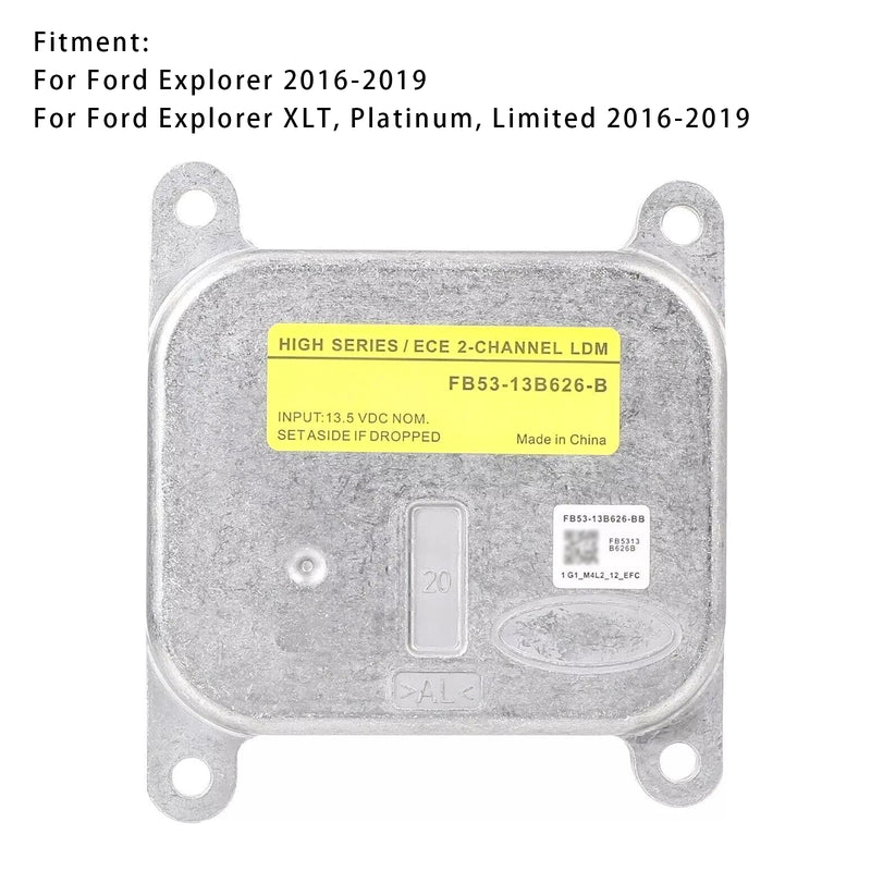 2016-2019 Ford Explorer LED Headlight Module Ballast Unit FB53-13B626-B