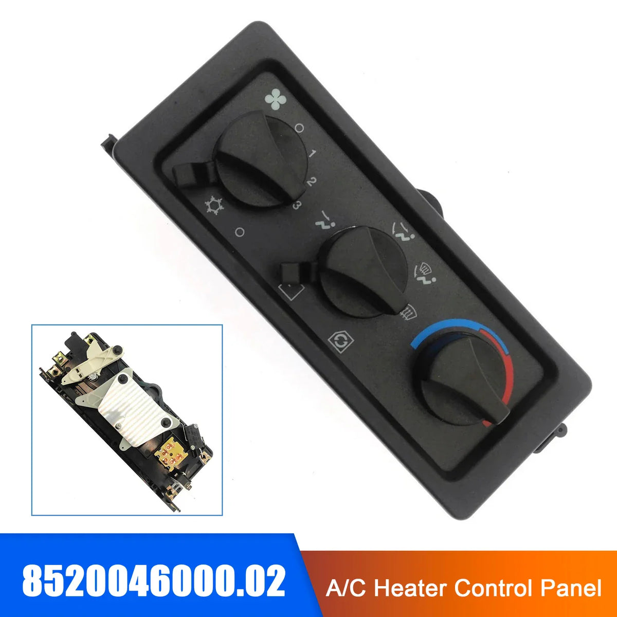 Freightliner FL60/FL70/C840 and more FL-Series models. T2823 A/C Heater Control Panel