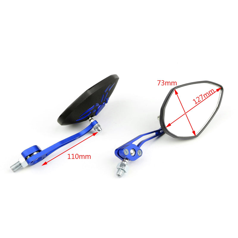 Universal 8mm 10mm Motorcycle Moto Spider Adjusted Rear View Side Mirrors Blue