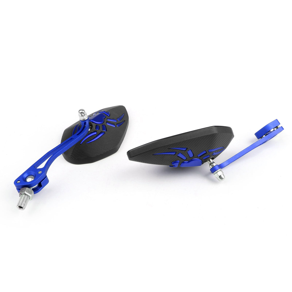 Universal 8mm 10mm Motorcycle Moto Spider Adjusted Rear View Side Mirrors Blue