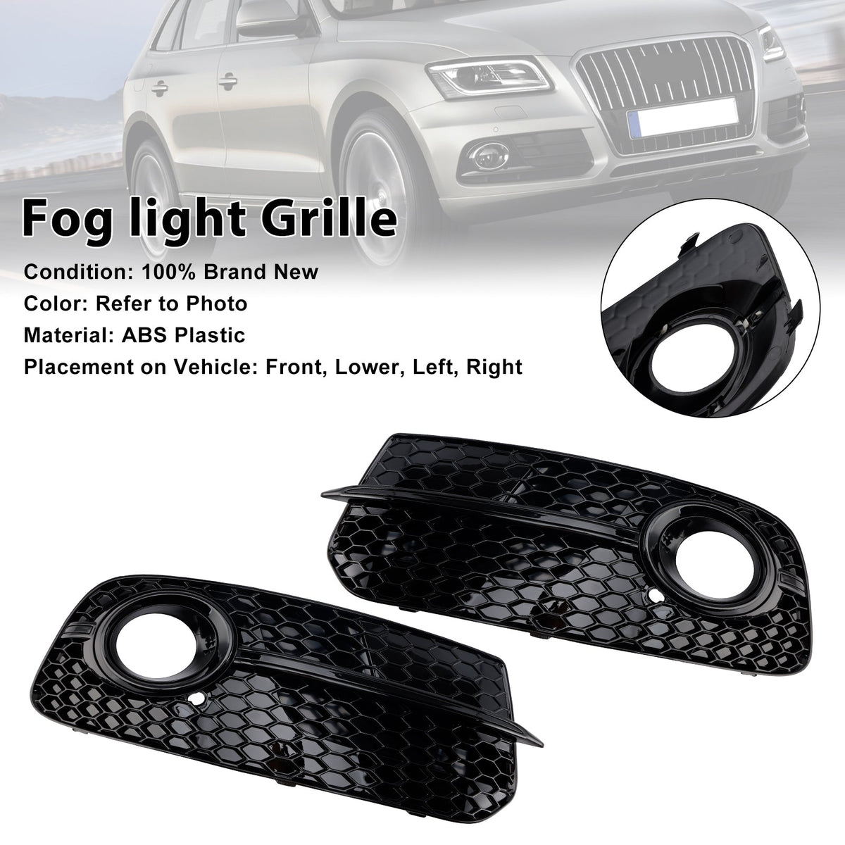 Audi Q5 2013-2017 Front Bumper Fog Light Grill Grille 8R0807681M